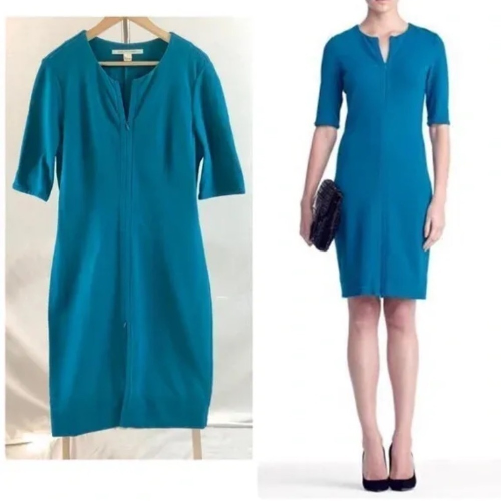 DvF Diane von Furstenberg Saturn Dress in Turkish Teal Size 4 Zip Front